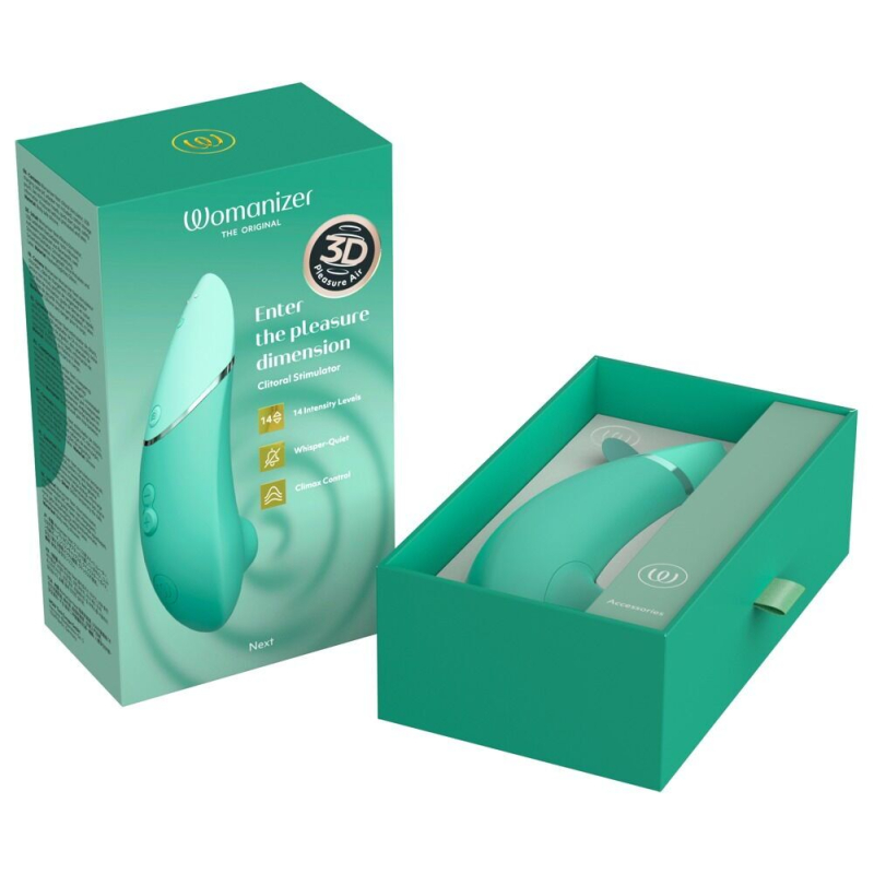 Вакуумний кліторальний стимулятор – Womanizer Next Sage, 3D Pleasure Air, 14 рівнів інтенсивності