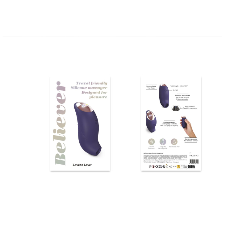 Вакуумний стимулятор для клітора – Love To Love BELIEVER MIDNIGHT INDIGO – 5 вібро-режимів