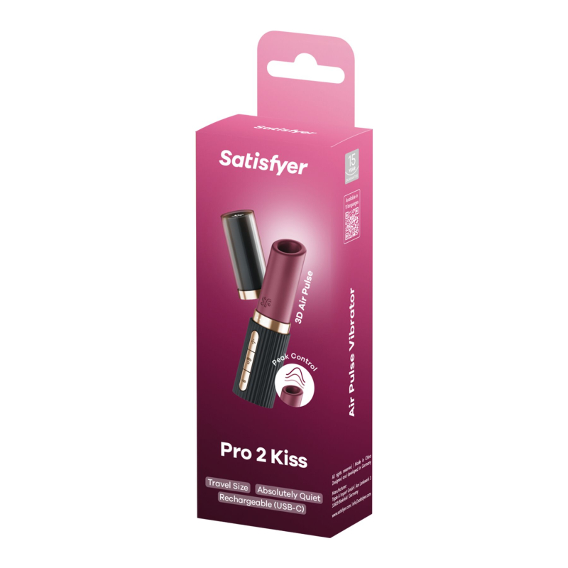 Вакуумний стимулятор – Satisfyer Pro 2 Kiss, магнітна технологія 3D Air Pulse, 30 режимів, захисна кришечка
