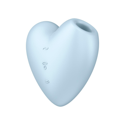 Вакуумный стимулятор-сердце – Satisfyer Cutie Heart Blue с вибрацией – 11 режимов вакуума, 12 вибро-режимов