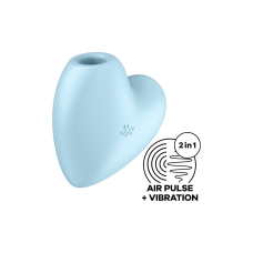 Вакуумний стимулятор-серце – Satisfyer Cutie Heart Blue з вібрацією – 11 режимів вакууму, 12 вібро-режимів