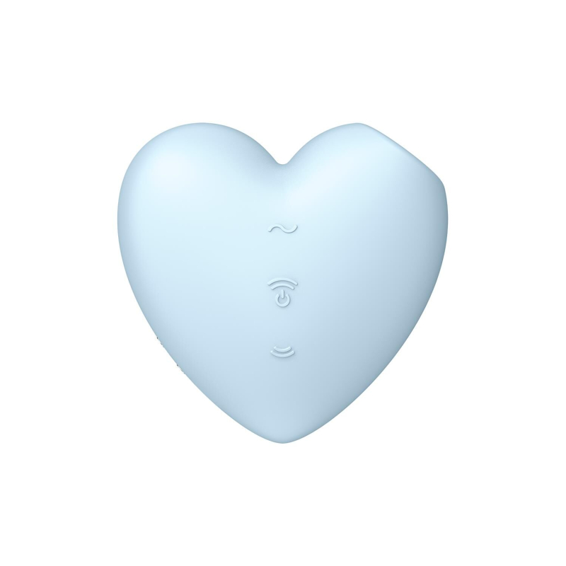 Вакуумний стимулятор-серце – Satisfyer Cutie Heart Blue з вібрацією – 11 режимів вакууму, 12 вібро-режимів