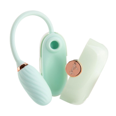 Вакуумний стимулятор + віброяйце у кейсі – Otouch Louis Vibrate Teal – 7 віброрежимів та 6 вакуумних