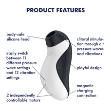 Вакуумний стимулятор з вібрацією – Satisfyer Orca – 11 рівнів інтенсивності, 2 режими вібрації