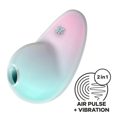 Вакуумний стимулятор з вібрацією – Satisfyer Pixie Dust Mint/Pink – 12 вібро + 11 вакуумних режимів