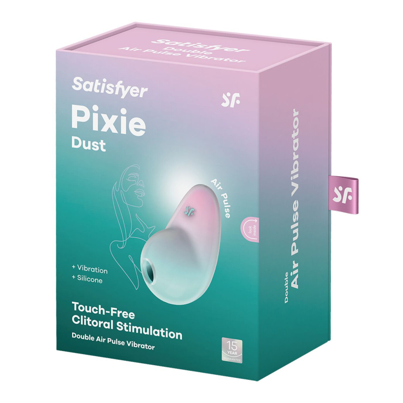 Вакуумний стимулятор з вібрацією – Satisfyer Pixie Dust Mint/Pink – 12 вібро + 11 вакуумних режимів