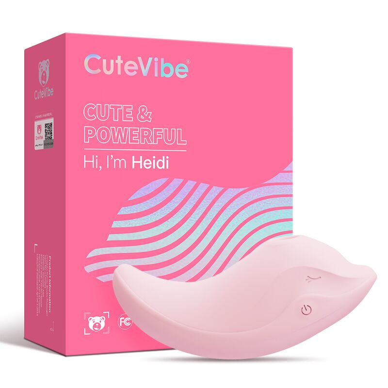 Вибратор-дельфинчик 2в1 – CuteVibe Heidi Pink – 3 режима вакуума и 10 режимов вибрации