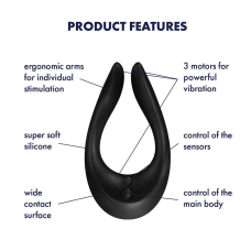 Вибратор для пар Satisfyer Endless Joy Black – многофункциональный, с 3 моторами и 100 вибрационных комбинаций
