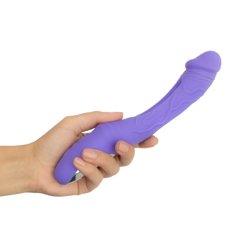 Вібратор для точки G - Good Vibes Only Flax Vibrating Dildo with G-Spot, фіолетового кольору