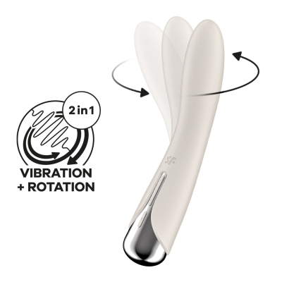 Вібратор для точки G з обертанням стовбура – Satisfyer Spinning Vibe 1 Beige – 2 мотори