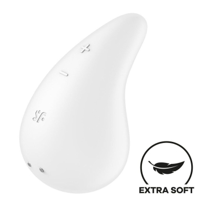 Вибратор для внешней стимуляции – Satisfyer Dew Drop White – 2 мотора, 12 режимов, точечное воздействие