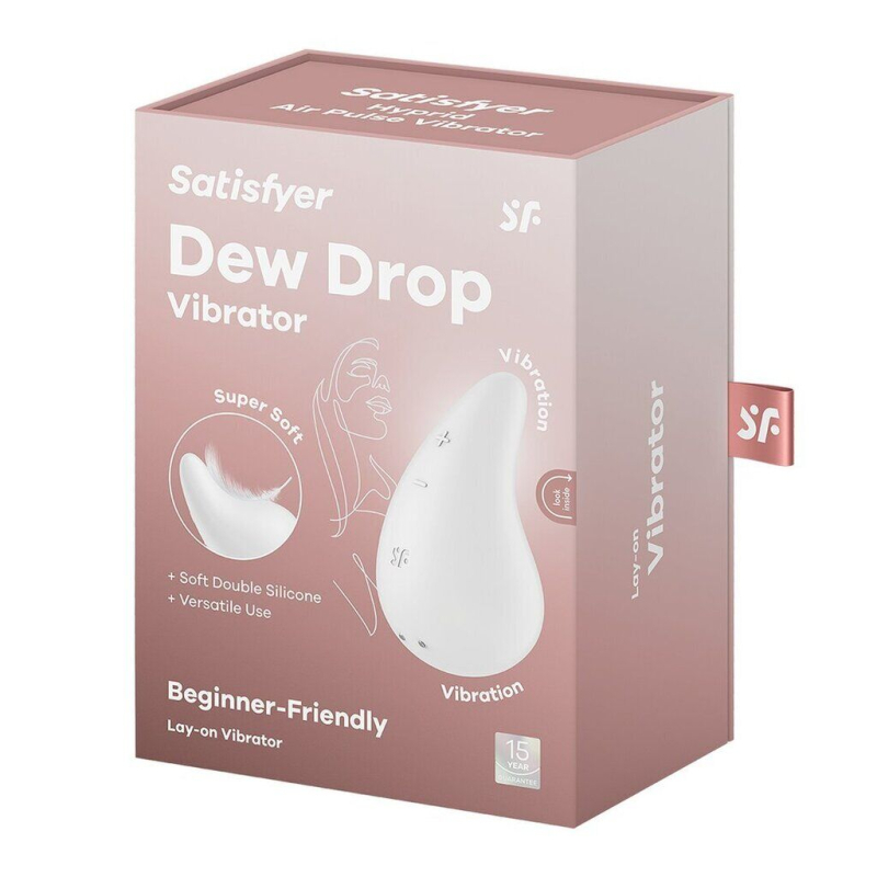 Вібратор для зовнішньої стимуляції – Satisfyer Dew Drop White – 2 мотори, 12 режимів, точковий вплив