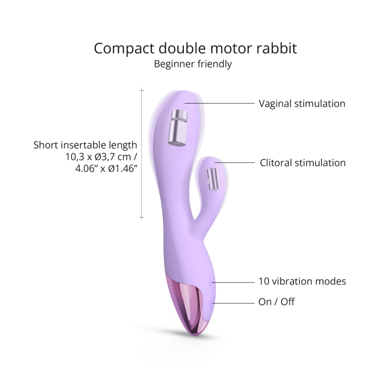 Вибратор-кролик – Love To Love FUNKY BUNNY Viva Mauve – 3 интенсивности, 7 ритмических рисунков, 2 мотора