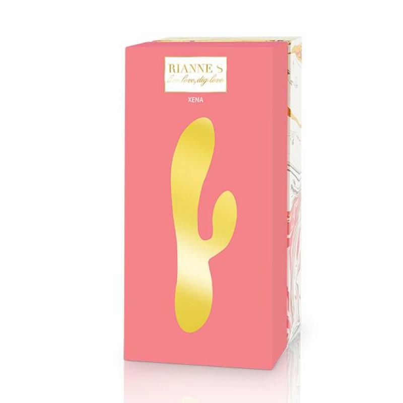 Вибратор-кролик – RIANNE S Xena Coral/Rose – 10 вибро-режимов, 2 мотора, нагрев до 38-40°