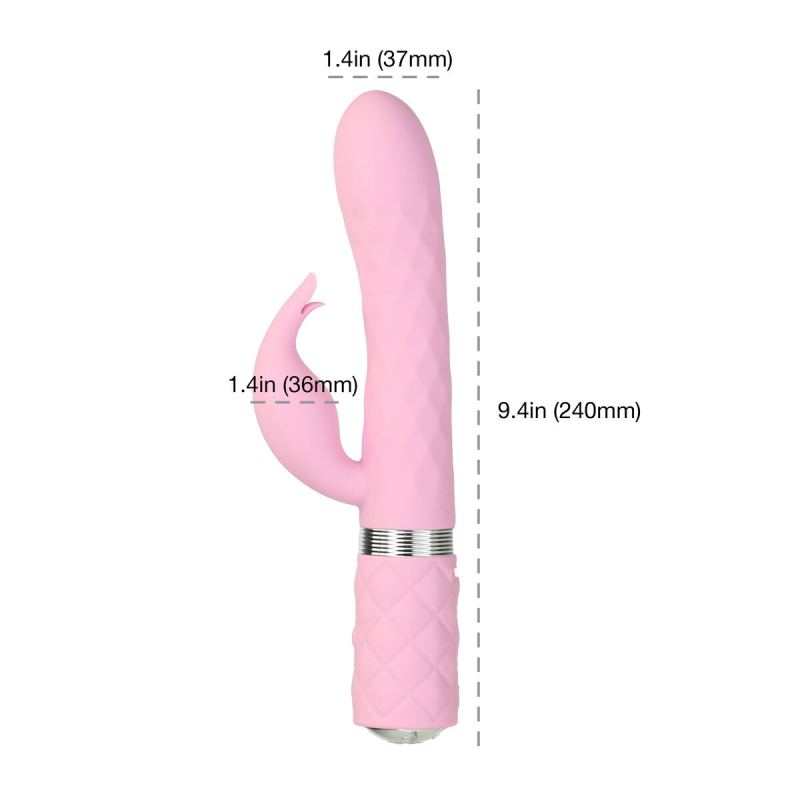 Вібратор-кролик з обертами та вібрацією – Pillow Talk Lively Pink – кристал Swarovski, подвійний мотор