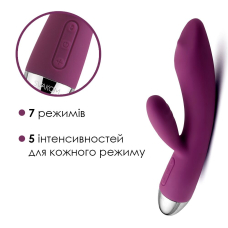 Вібратор-кролик з перлинною стимуляцією точки G – Svakom Trysta Violet – 7 режимів вібрації, 2 швидкості руху кульки