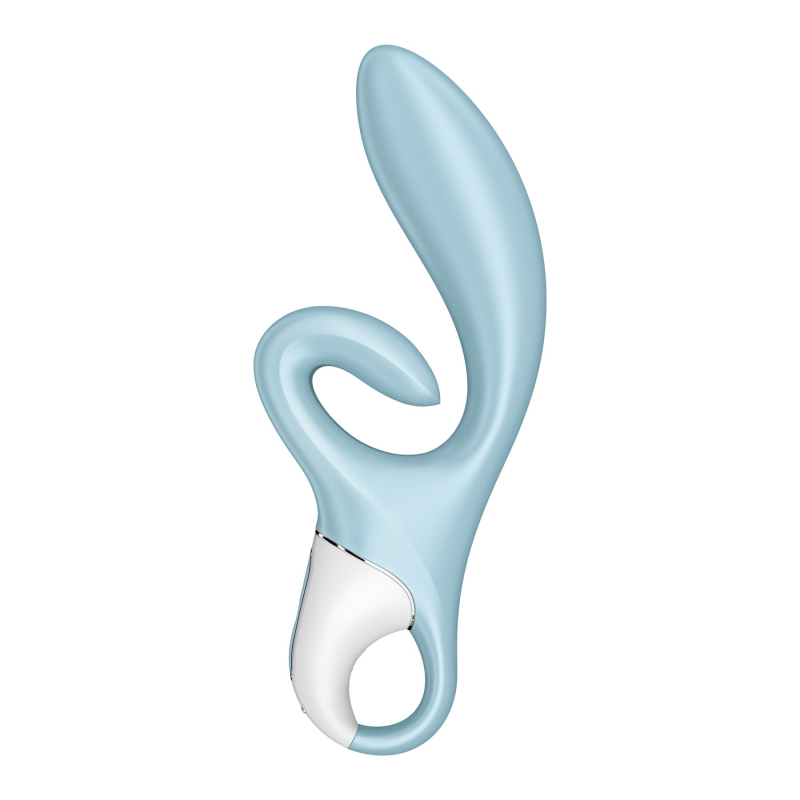 Вібратор-кролик з подвійним відростком – Satisfyer Touch Me Blue – гнучкий стовбур, 3 мотори, 12 режимів