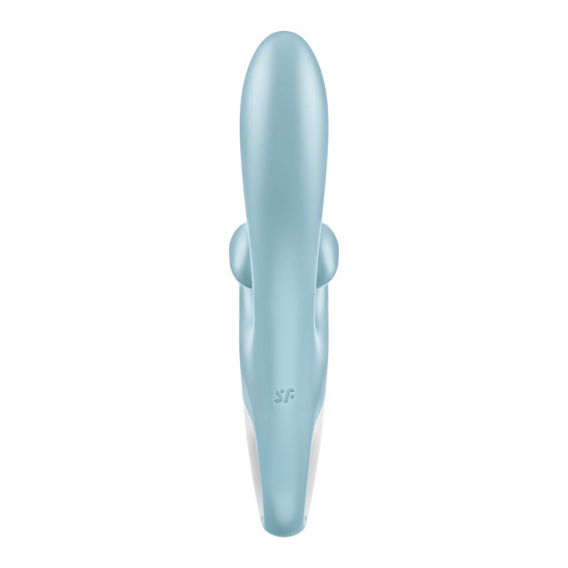 Вібратор-кролик з подвійним відростком – Satisfyer Touch Me Blue – гнучкий стовбур, 3 мотори, 12 режимів