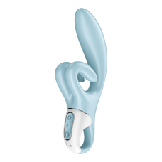 Вібратор-кролик з подвійним відростком – Satisfyer Touch Me Blue – гнучкий стовбур, 3 мотори, 12 режимів