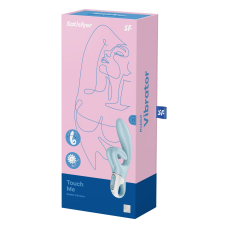 Вібратор-кролик з подвійним відростком – Satisfyer Touch Me Blue – гнучкий стовбур, 3 мотори, 12 режимів