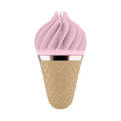 Вібратор морозиво Satisfyer Lay-On Sweet Treat Pink/Brown – 10 режимів роботи, водонепроникний