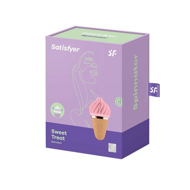 Вібратор морозиво Satisfyer Lay-On Sweet Treat Pink/Brown – 10 режимів роботи, водонепроникний