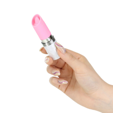 Вибратор-помада с язычком – Pillow Talk Lusty Pink – высококачественный силикон