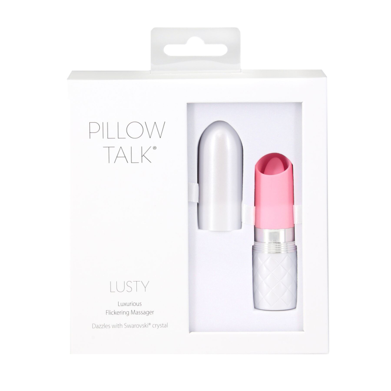 Вибратор-помада с язычком – Pillow Talk Lusty Pink – высококачественный силикон