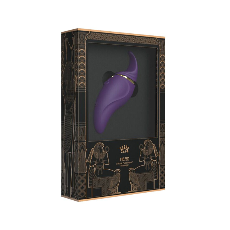 Вібратор-язичок 2в1 – Zalo Hero Twilight Purple – кристал Swarovski, 6 вібро-режимів + 6 хвильових пульсацій