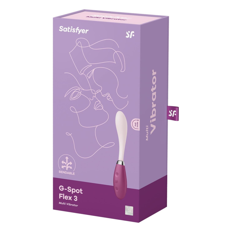 Вібратор з гнучким стовбуром – Satisfyer G-Spot Flex 3 Red – 12 режимів вібрації, повний захист IPX7