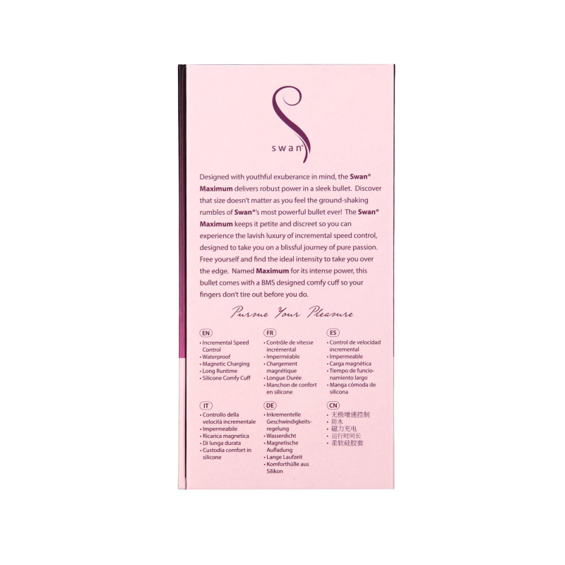 Віброкуля – Swan Maximum + Comfy Cuff Pink – 1 віброрежим із плавним регулюванням інтенсивності