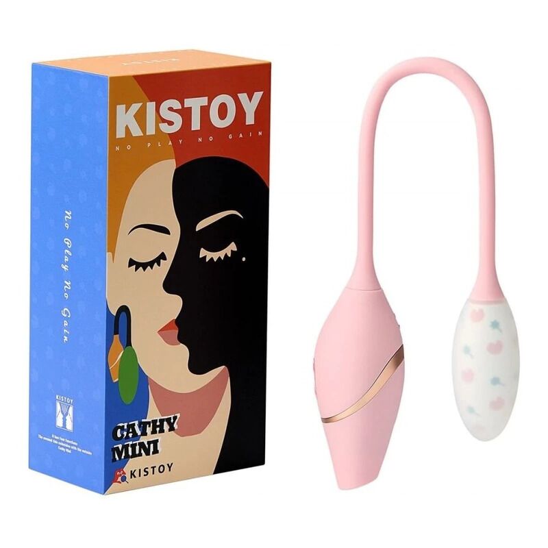 Віброяйце 2в1 – KISTOY Cathy Mini – вакуум + вібрація на гнучкому зчепленні, підігрів
