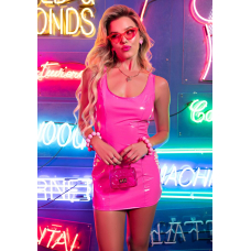 Вінілова мінісукня Leg Avenue Pink vinyl mini dress S, рожева