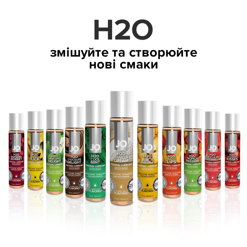 Змазка на водній основі JO H2O – Vanilla Cream (120 мл) без цукру, рослинний гліцерин