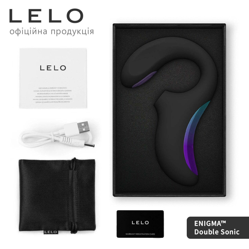 Кліторально-вагінальний звуковий стимулятор LELO Enigma Double Sonic Black