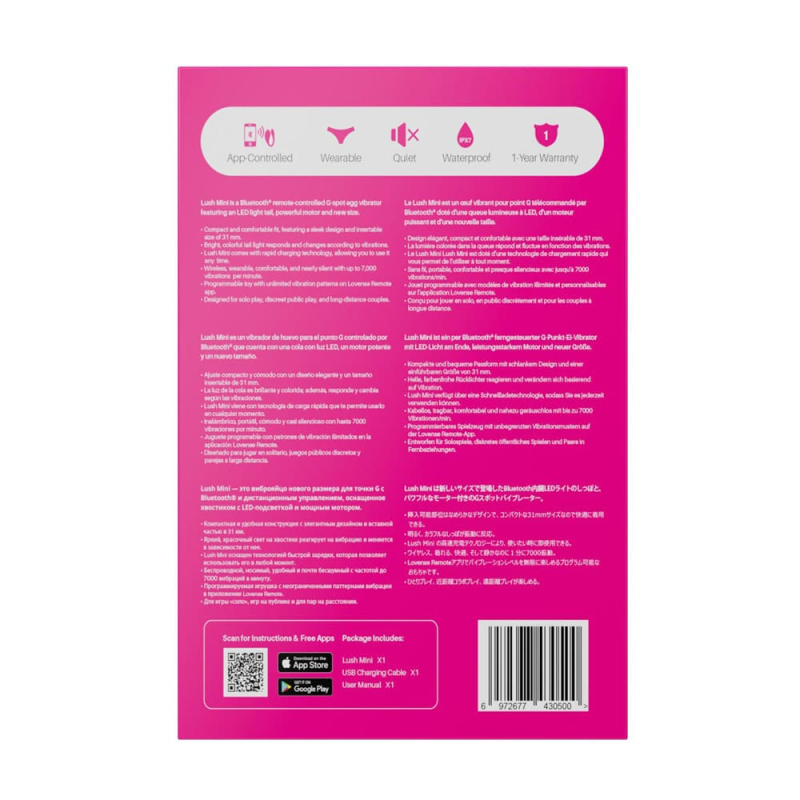 Lovense Lush Mini – віброяйце для стимуляції точки G з керуванням через додаток Lovense Remote