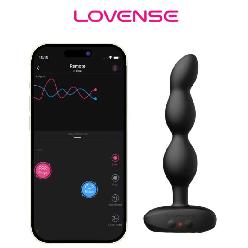 Lovense Ridge – Анальне смарт намисто з вібрацією та обертанням з дистанційним керуванням через додаток