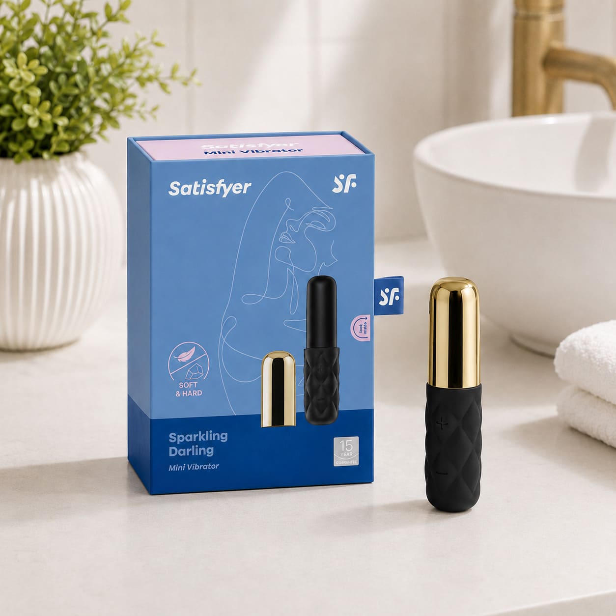 Мини вибратор Satisfyer Sparkling Darling Gold с 15 режимами вибрации