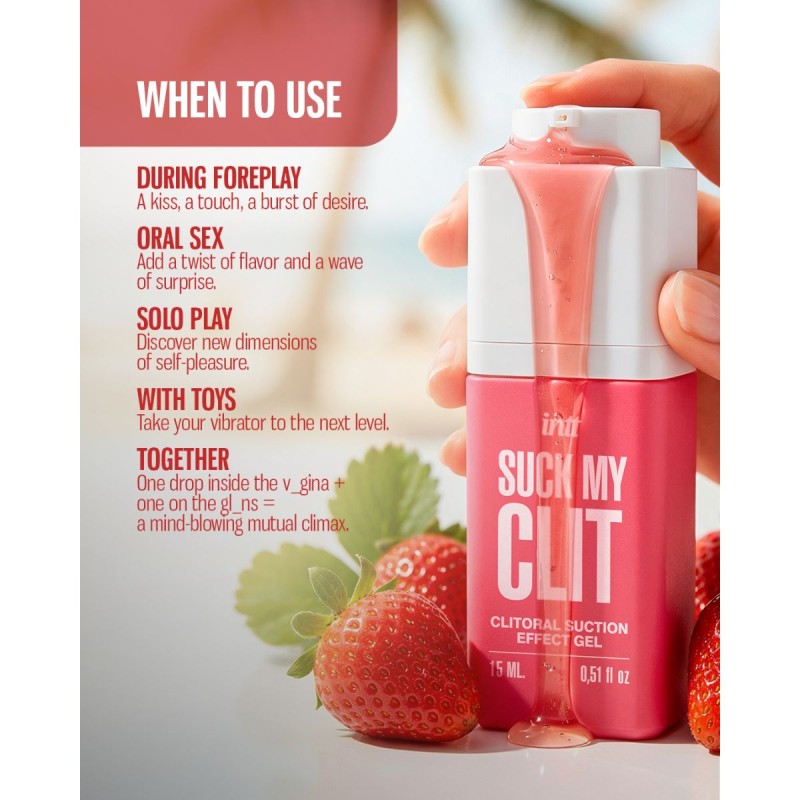 Кліторальний стимулюючий гель Suck My Clit Wild Strawberry 15 мл